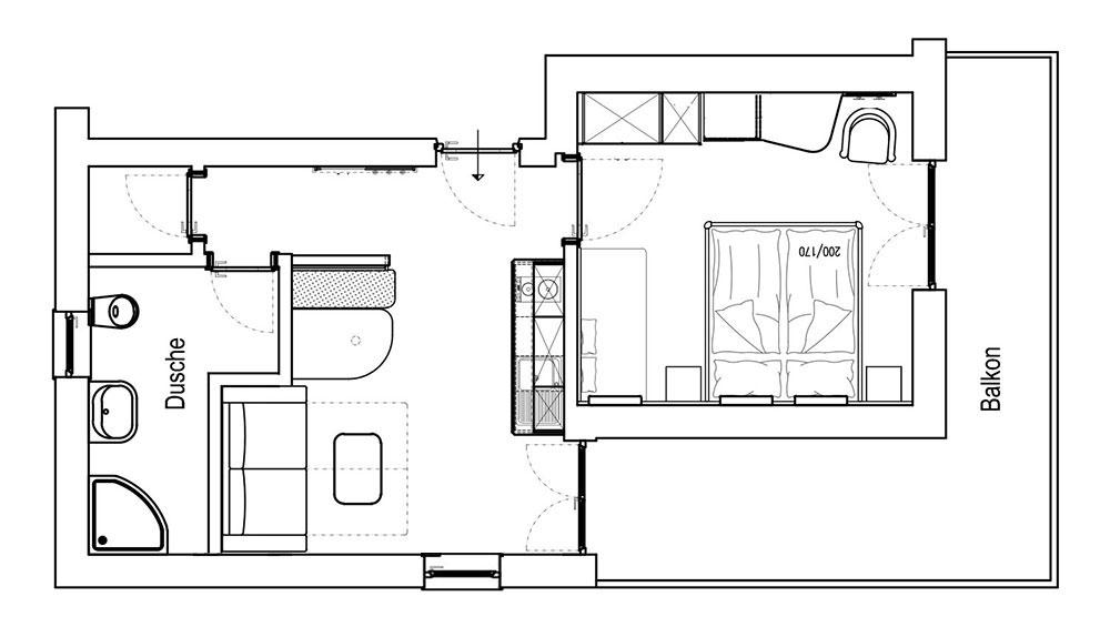 Wohnungsskizze Hahnenkamm